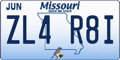 MO license plate ZL4R8I