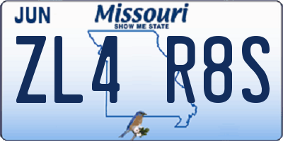 MO license plate ZL4R8S