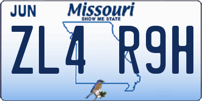 MO license plate ZL4R9H