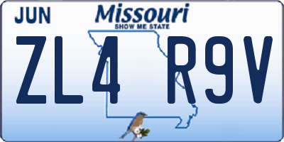 MO license plate ZL4R9V