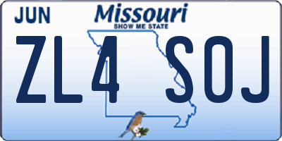 MO license plate ZL4S0J