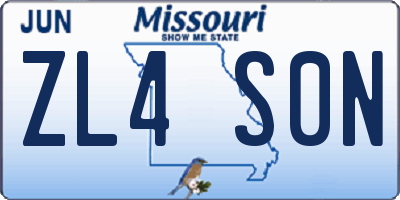 MO license plate ZL4S0N