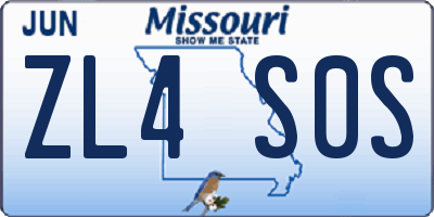 MO license plate ZL4S0S