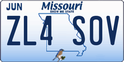 MO license plate ZL4S0V