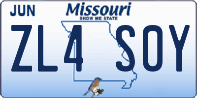 MO license plate ZL4S0Y