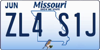 MO license plate ZL4S1J