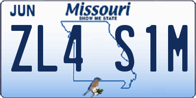 MO license plate ZL4S1M