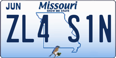 MO license plate ZL4S1N