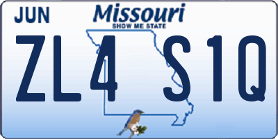 MO license plate ZL4S1Q