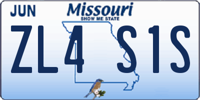 MO license plate ZL4S1S
