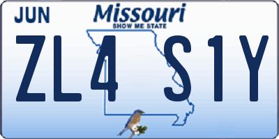 MO license plate ZL4S1Y
