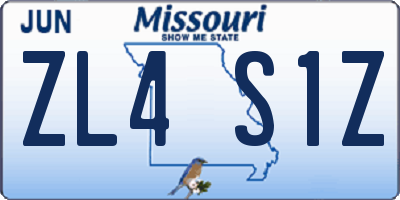MO license plate ZL4S1Z