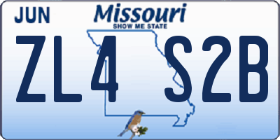 MO license plate ZL4S2B