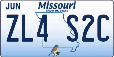 MO license plate ZL4S2C
