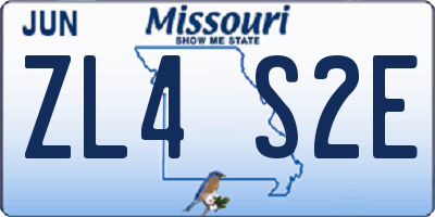 MO license plate ZL4S2E