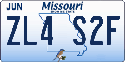 MO license plate ZL4S2F