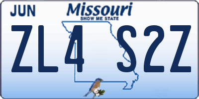 MO license plate ZL4S2Z
