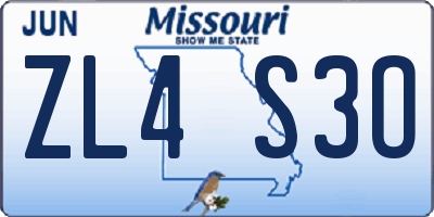 MO license plate ZL4S3O