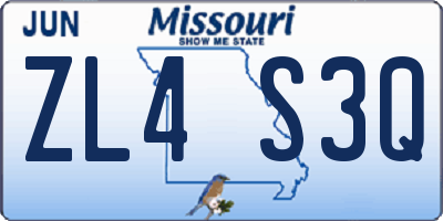 MO license plate ZL4S3Q