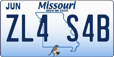 MO license plate ZL4S4B