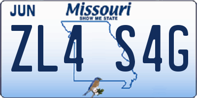 MO license plate ZL4S4G