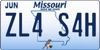 MO license plate ZL4S4H