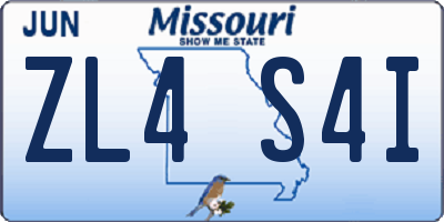 MO license plate ZL4S4I