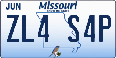 MO license plate ZL4S4P