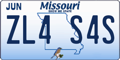 MO license plate ZL4S4S