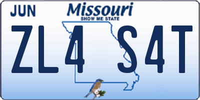 MO license plate ZL4S4T