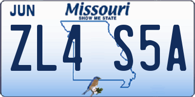 MO license plate ZL4S5A