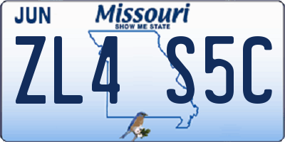 MO license plate ZL4S5C