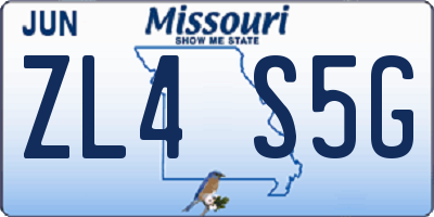 MO license plate ZL4S5G