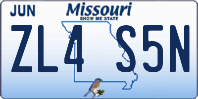 MO license plate ZL4S5N