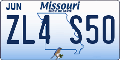 MO license plate ZL4S5O