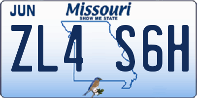 MO license plate ZL4S6H