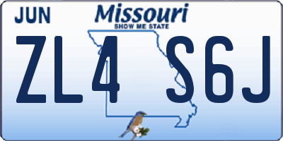 MO license plate ZL4S6J