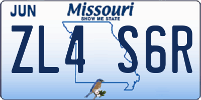 MO license plate ZL4S6R