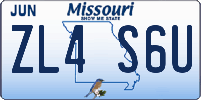 MO license plate ZL4S6U