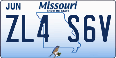 MO license plate ZL4S6V