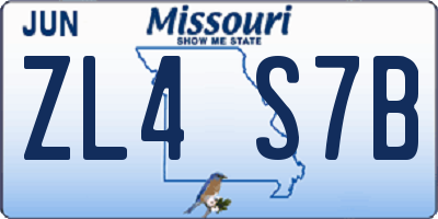 MO license plate ZL4S7B