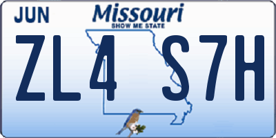 MO license plate ZL4S7H