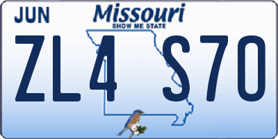 MO license plate ZL4S7O