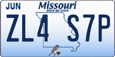 MO license plate ZL4S7P