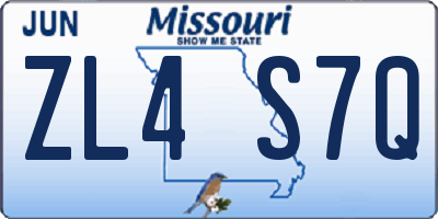 MO license plate ZL4S7Q
