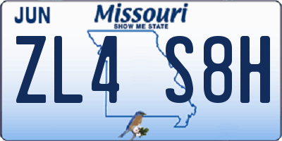 MO license plate ZL4S8H