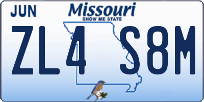 MO license plate ZL4S8M