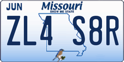 MO license plate ZL4S8R