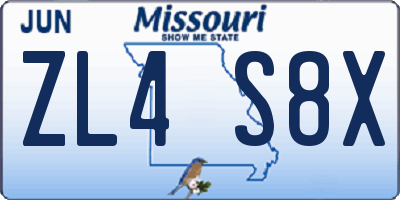 MO license plate ZL4S8X