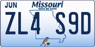 MO license plate ZL4S9D